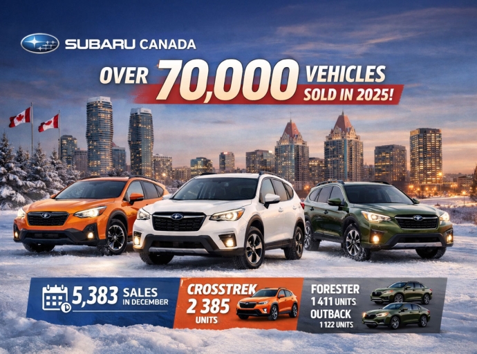 Subaru Canada Achieves Record Year with Over 70,000 Vehicles Sold in 2025